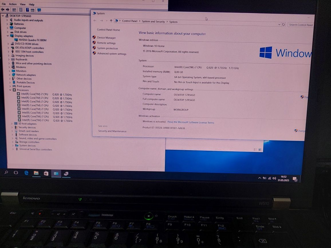 Laptop Lenovo Thinkpad W510