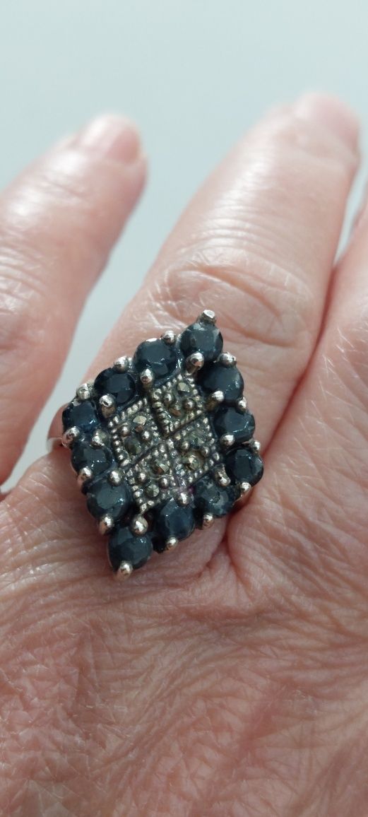 Set vechi argint cu pietre și marcasite
