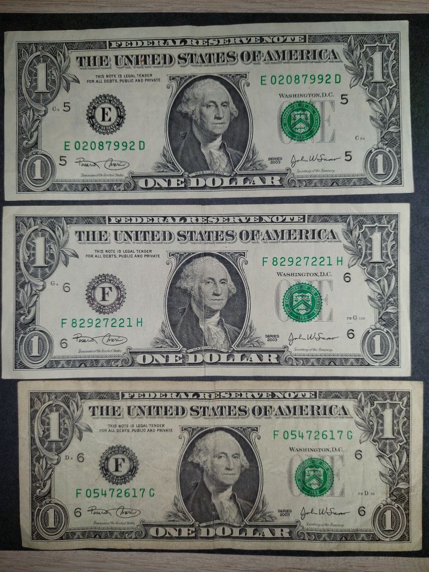 3 bacnote dolar american 2003