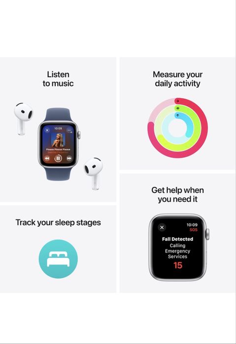 Apple Watch SE (2024), GPS, M/L, 40mm, Starlight