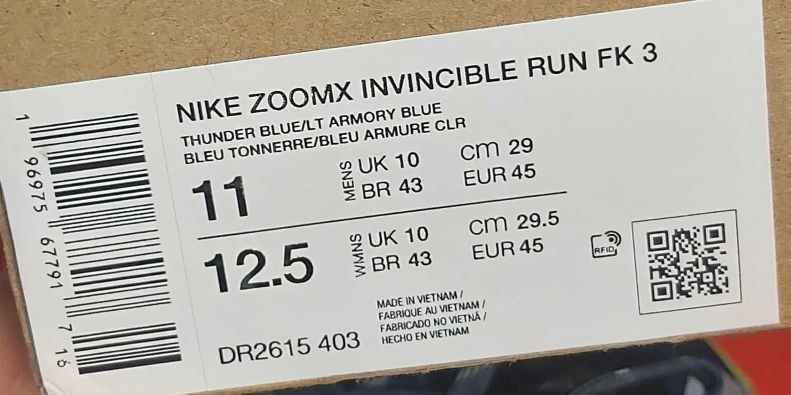 Nike ZoomX Invincible Run 3 "Thunder Blue" - Номер 45