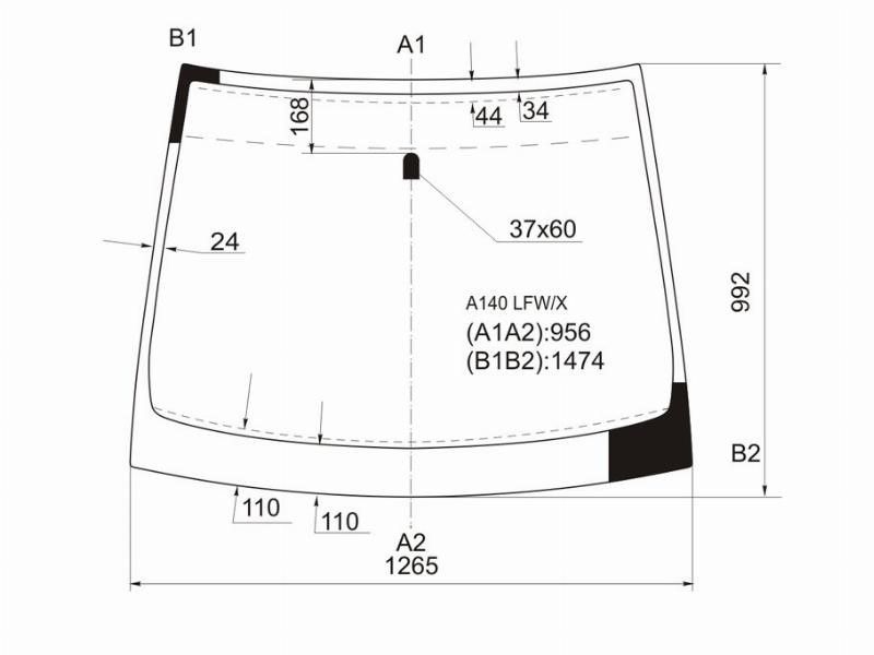 Стекло лобовое  Mercedes-benz A 140