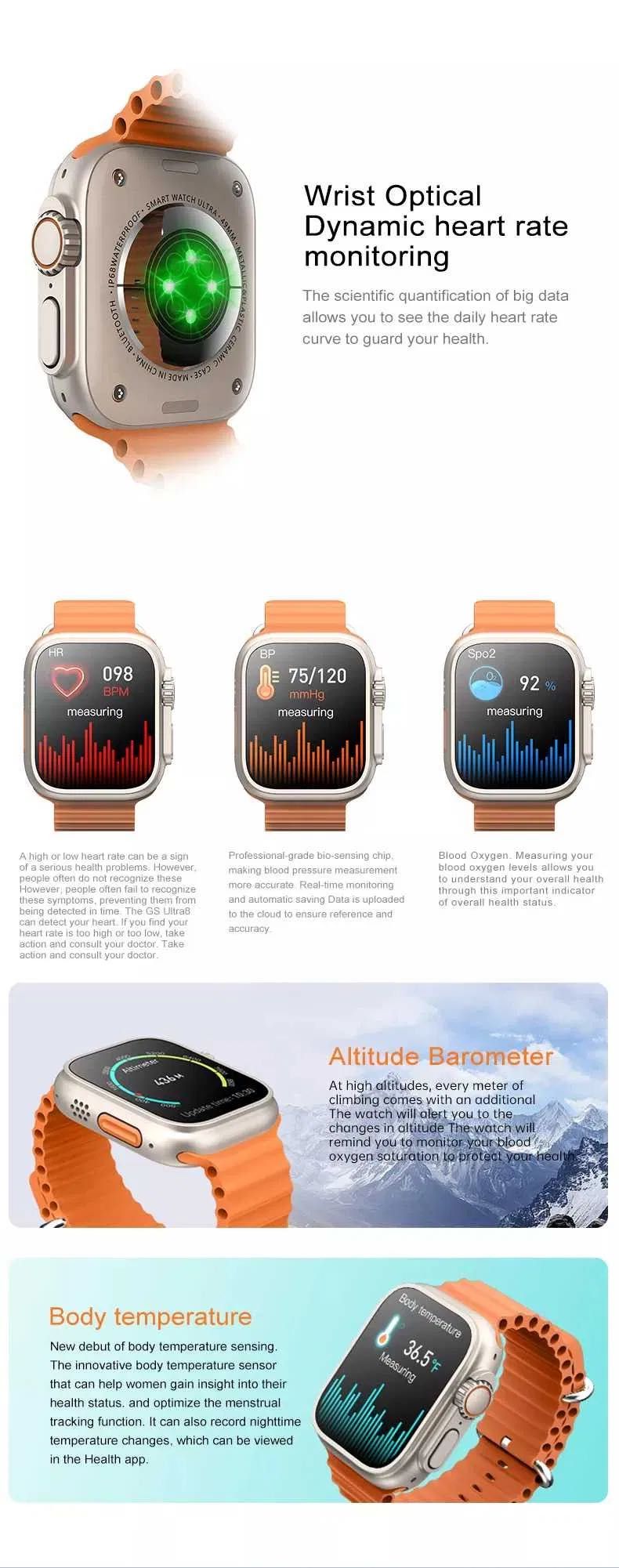 Смарт часовник i8 Ултра + слушалки, Спортна смарт фитнес гривна iWatch