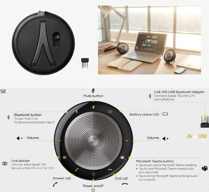 Спикерфон Jabra 750 MS, конференц микрофон, микрофон для совещаний