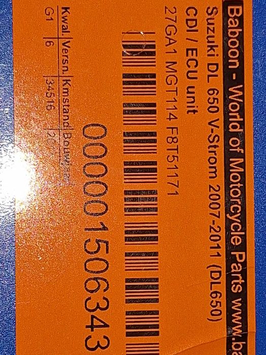 CDI Ecu Motoreinheit Steuerung Suzuki V Strom 650, Part No. 27GB1