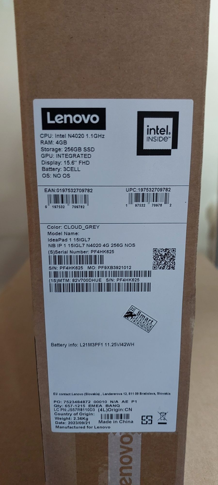 Ноутбук Lenovo Ideapad celeron 4020  4/256