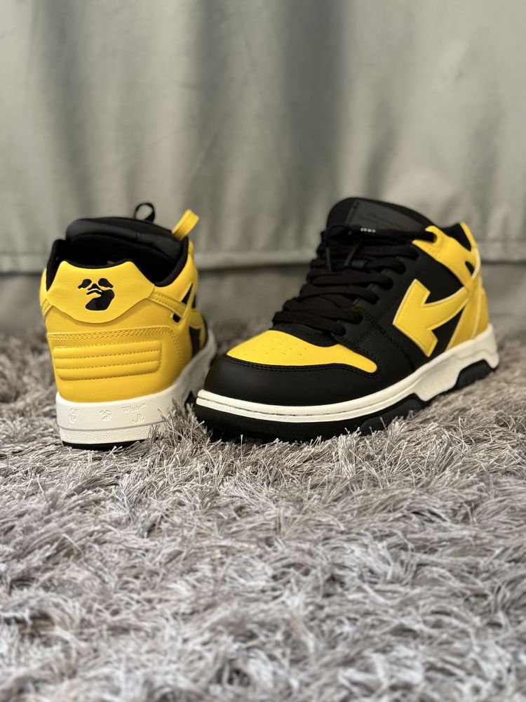 Off-White Out Of Office Lace-Up Sneakers Black and Yellow