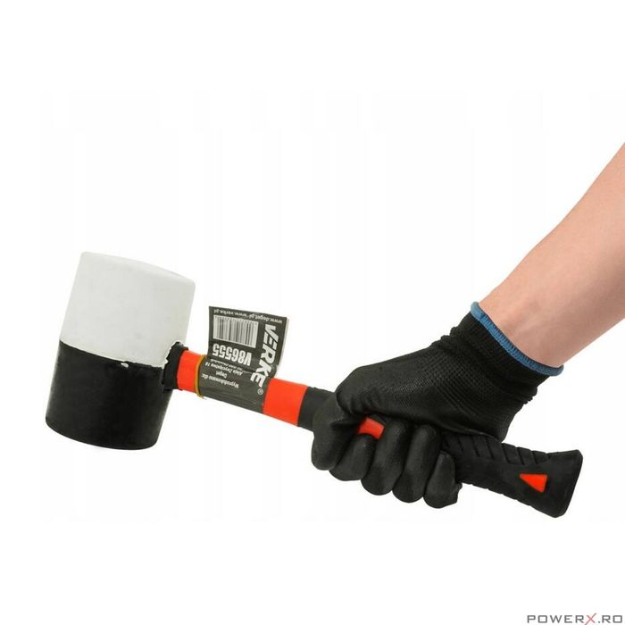 Ciocan din cauciuc cu maner din fibra de sticla, cap rotund 1100 g,