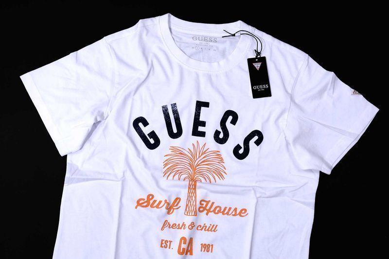 ПРОМО GUESS-S размер-Оригинална мъжка бяла тениска