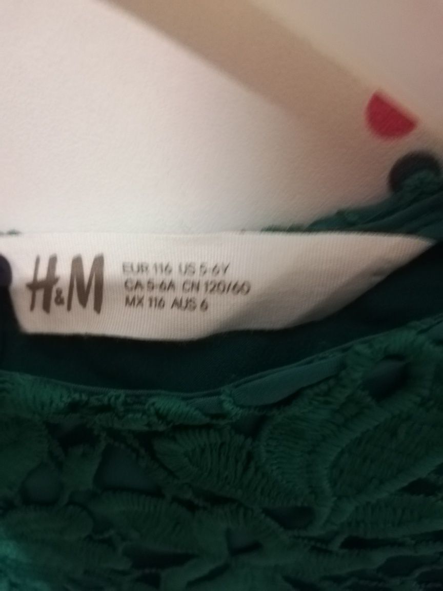 Rochiță verde serbare H&M 5-6 ani