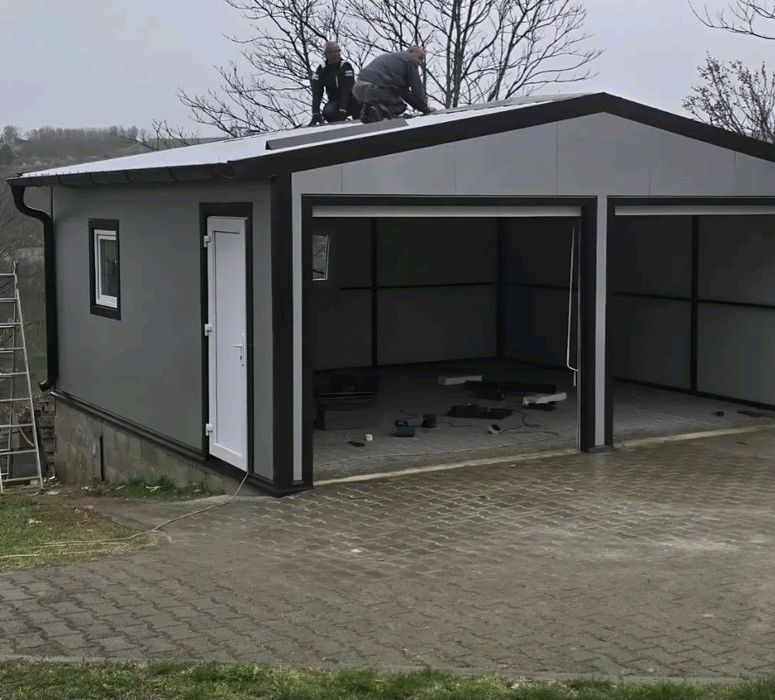 Garaje auto din structura metalica si panou sandwich termoizolant, dim
