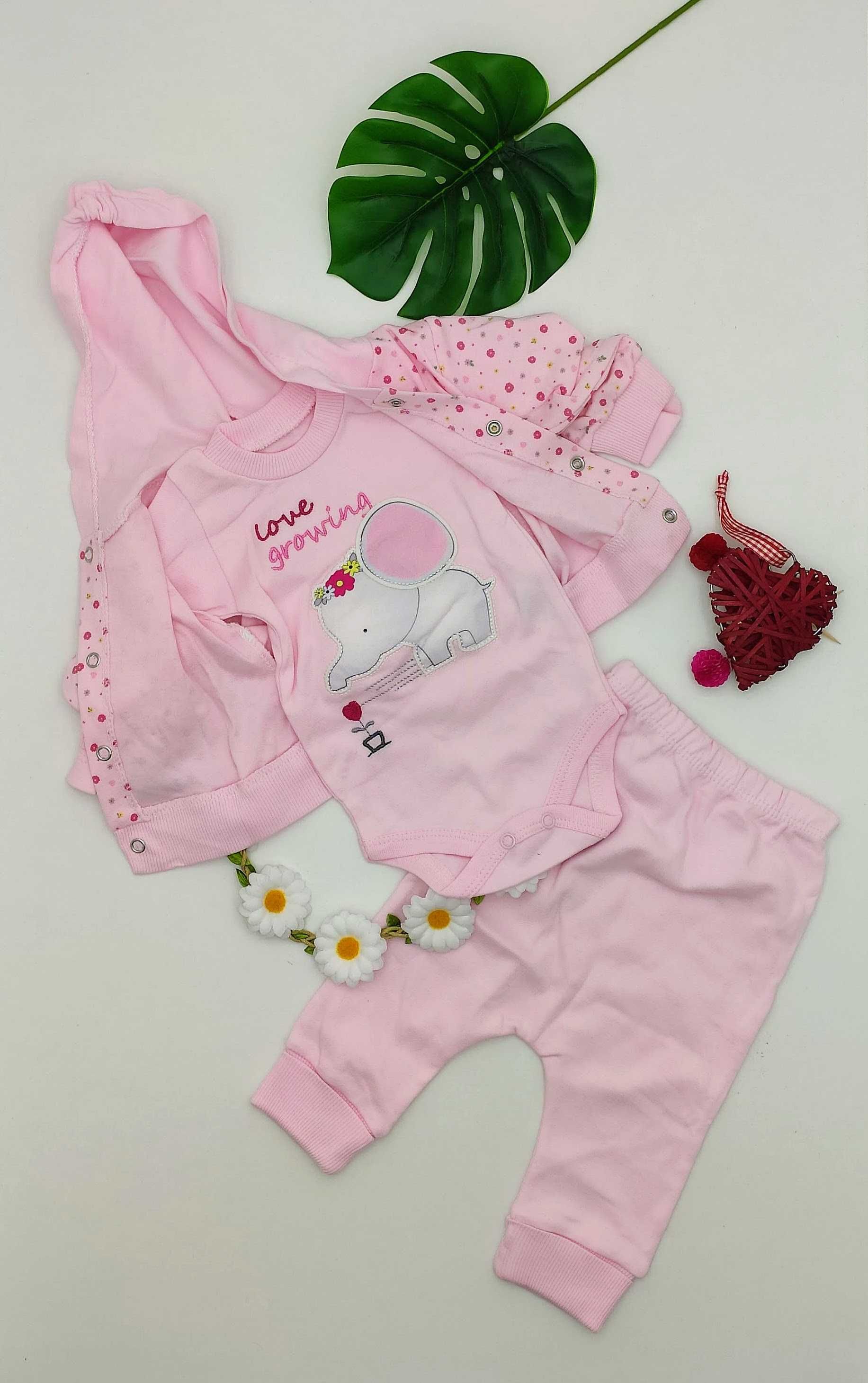 Set BABYIM compus din pantaloni, hanorac cu gluga, fermoar, body