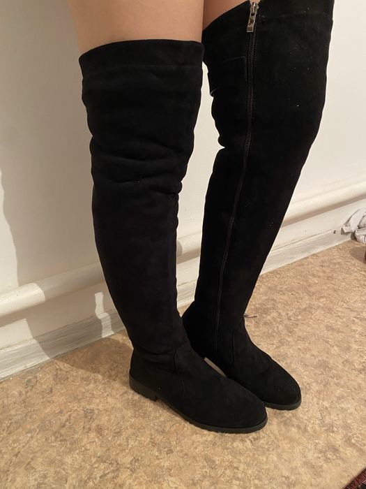 Сапоги из замша 40р размер