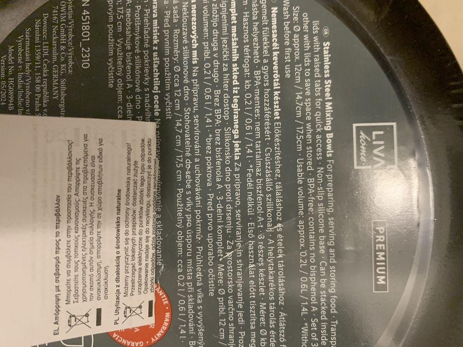 Set 3 boluri inox capac, ERNESTO, si boluri inox