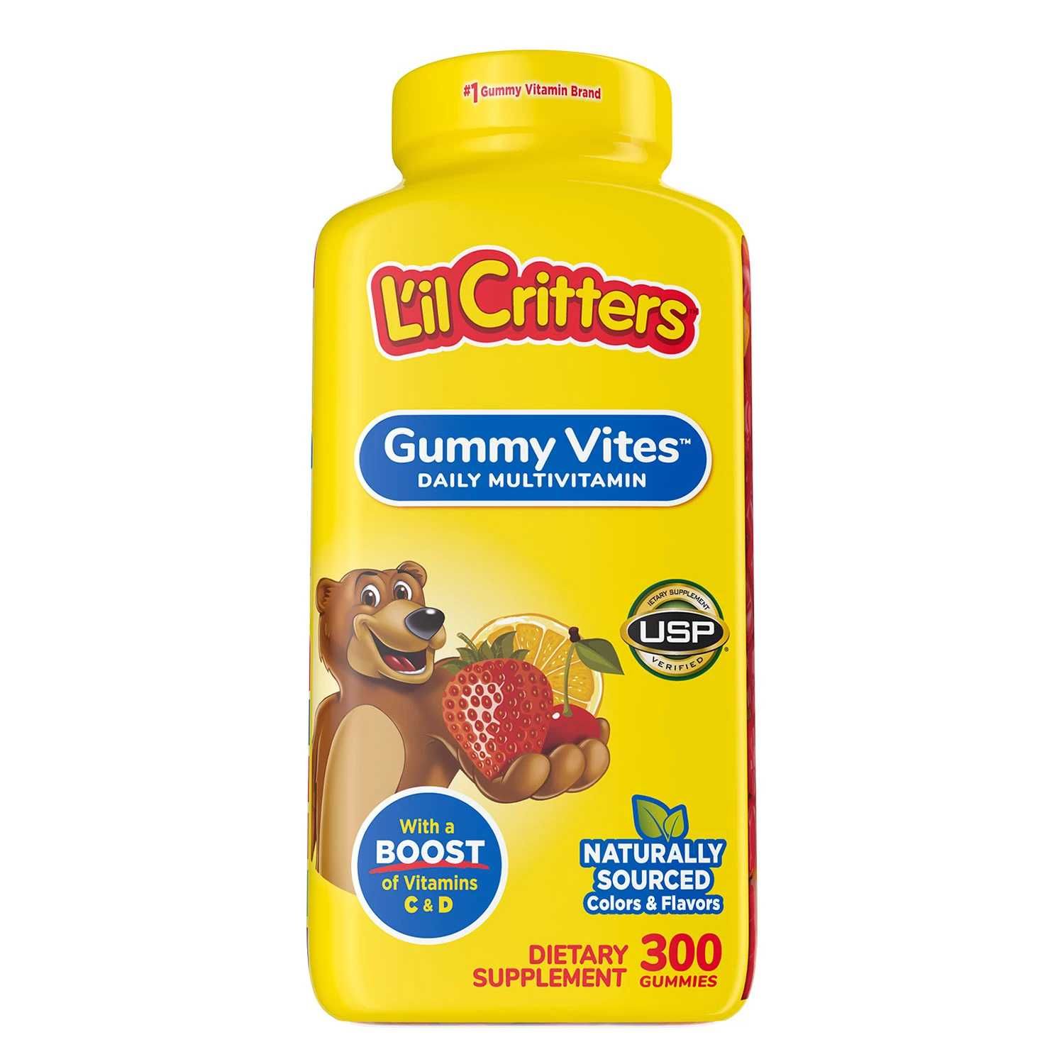 Детские витамины из Америки 300 мармеладных мишек L'il Critters.