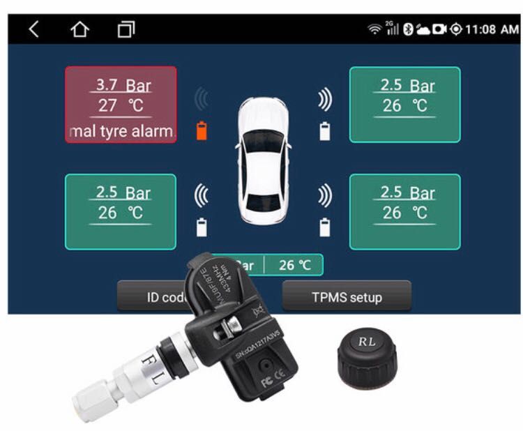 TPMS Android Андроид Датчици Мониторинг Наблюдение на Гумите Капачки