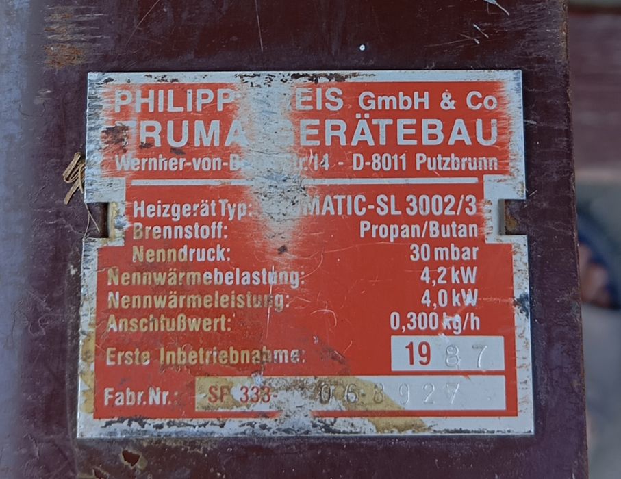 Soba pe gaz rulotă " Traumatic SL 3002 "