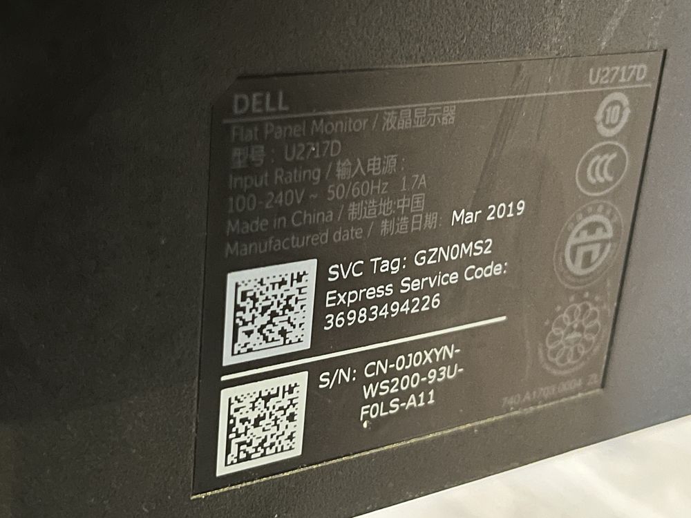 Monitor DELL U2717D IPS 27’’ QHD DisplayPort HDMI USB 3.0