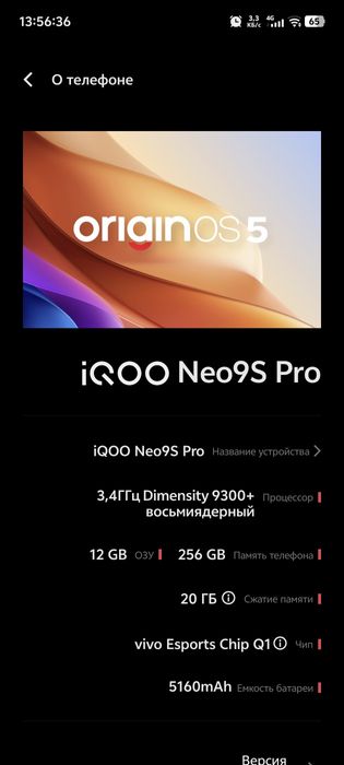 iqoo neo 9s pro 12/256
