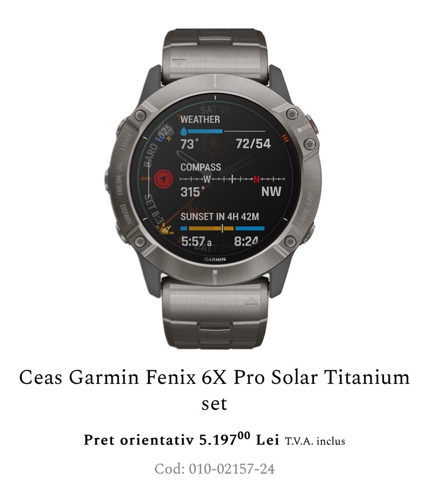 Fenix 6x pro solar