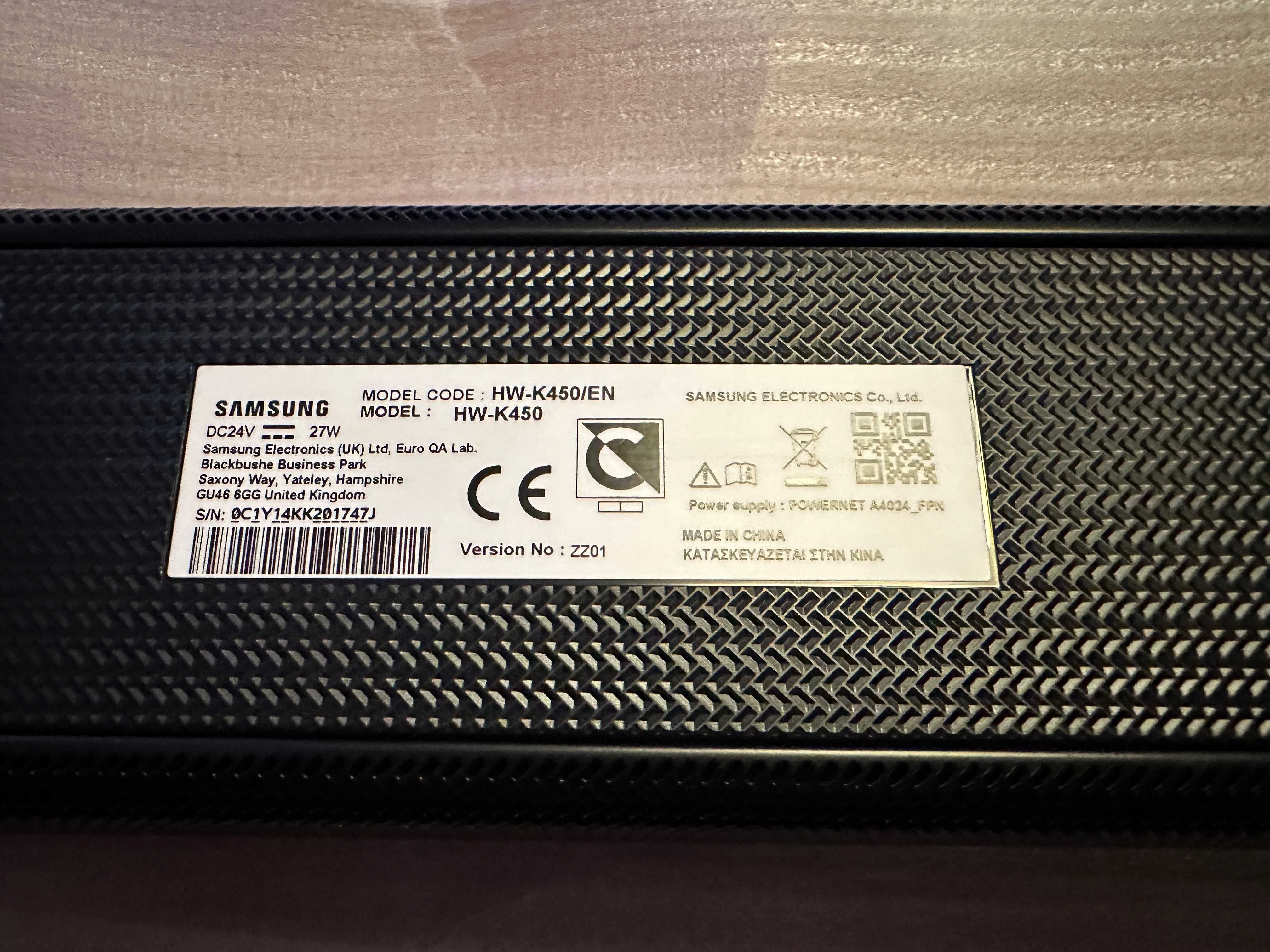 Soundbar Samsung HW-K450, 300W, 2.1 -  Черен