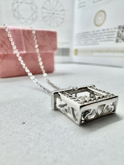 Сребърно колие с мойсанит (Диамант) 0.5 карата