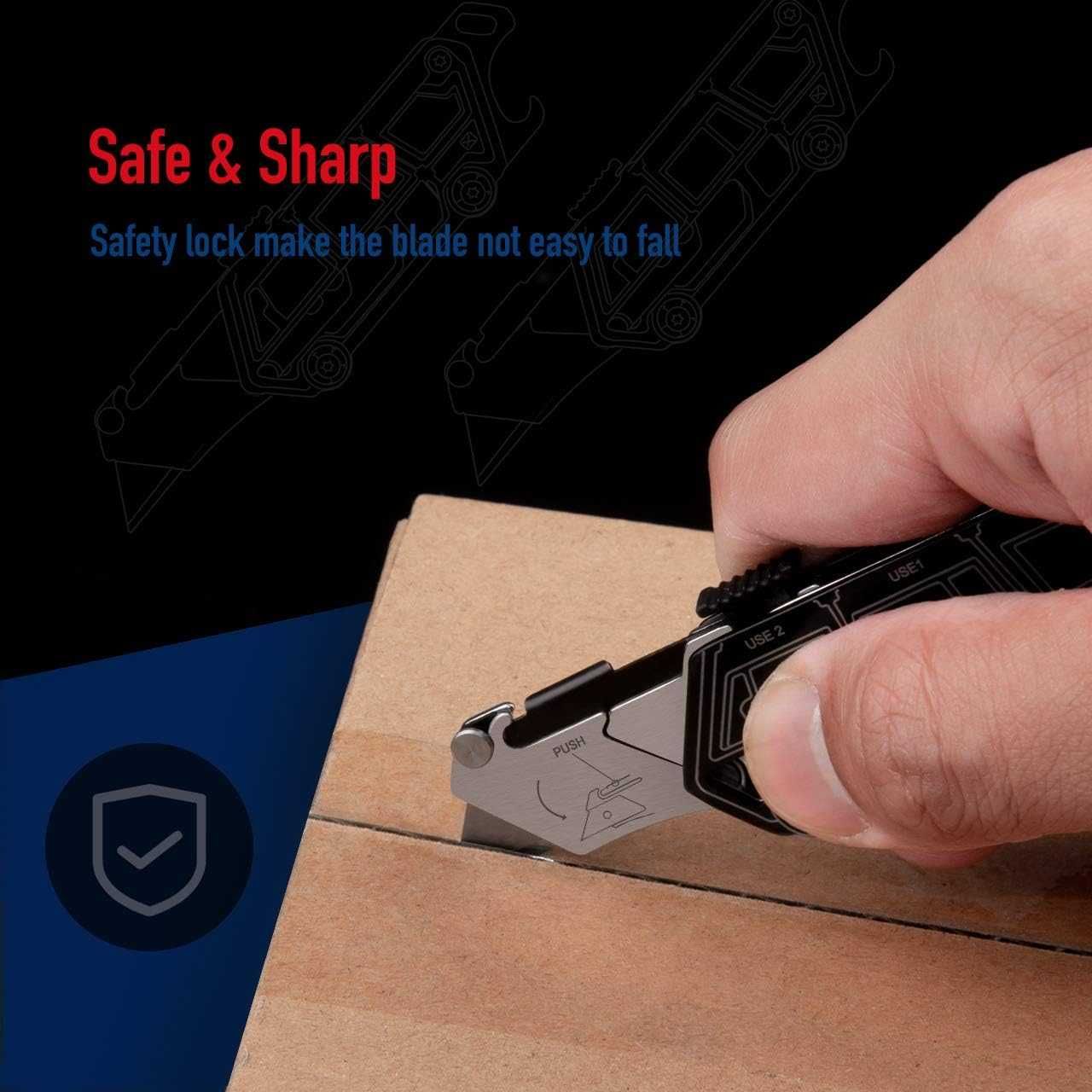 Bibury EDC миниатюрно ножче,с макетни резци.отварачка.ключодържател