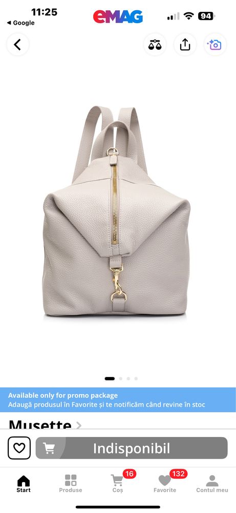 Musette rucsac -geanta bej