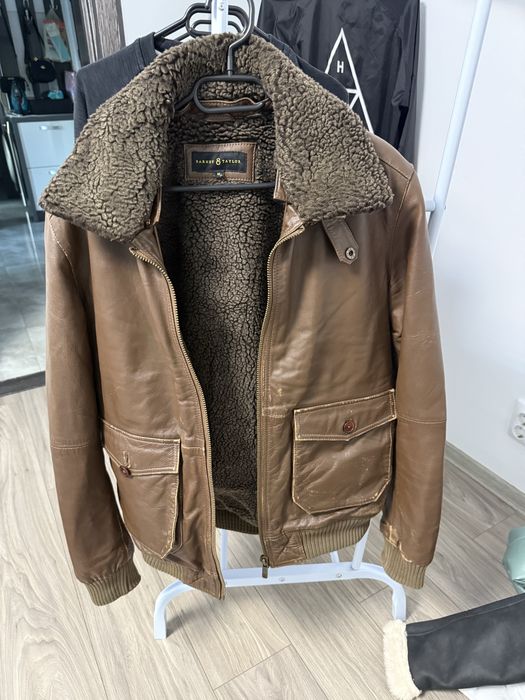 Geaca de piele cu blana