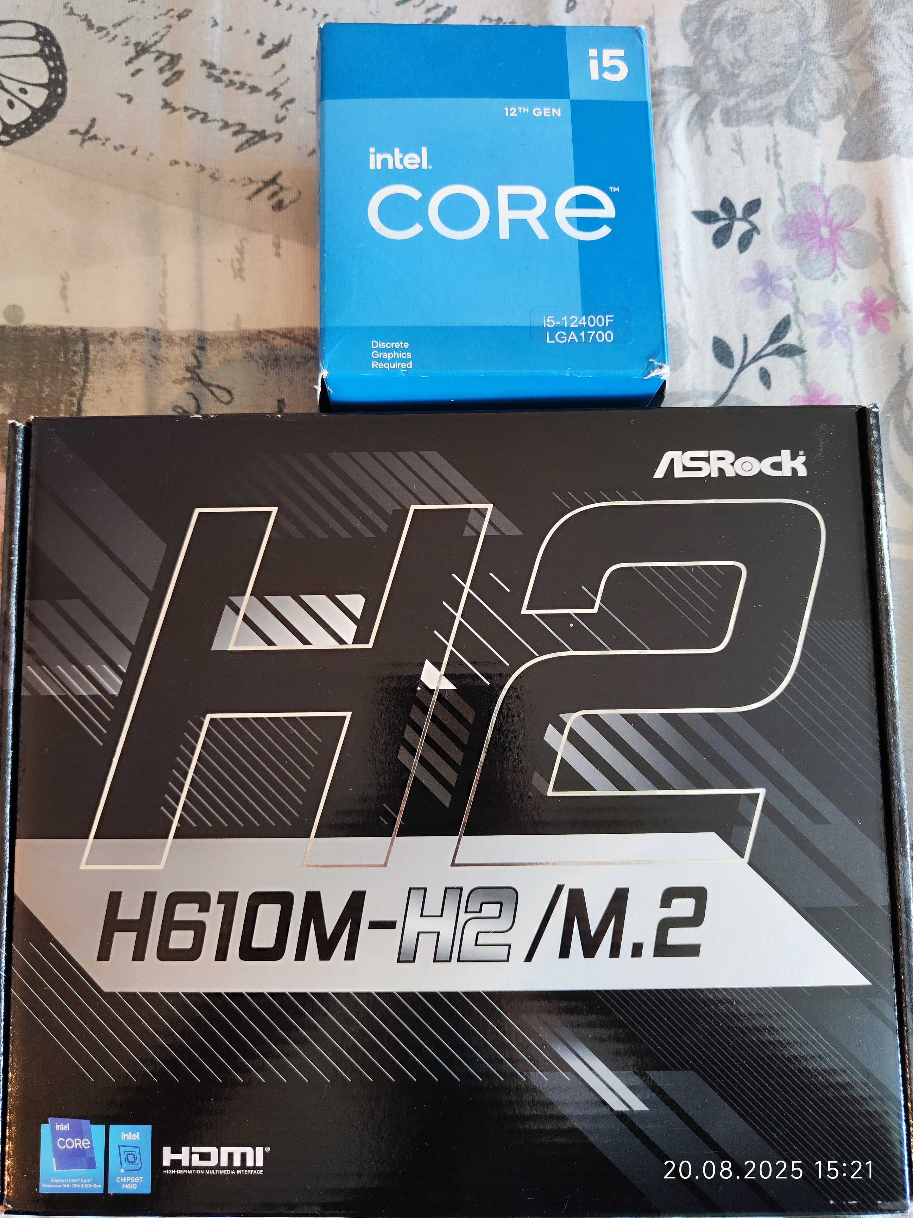 Комплект i5 12400f, Asrock H610M, RAM 8GB DDR4 3200