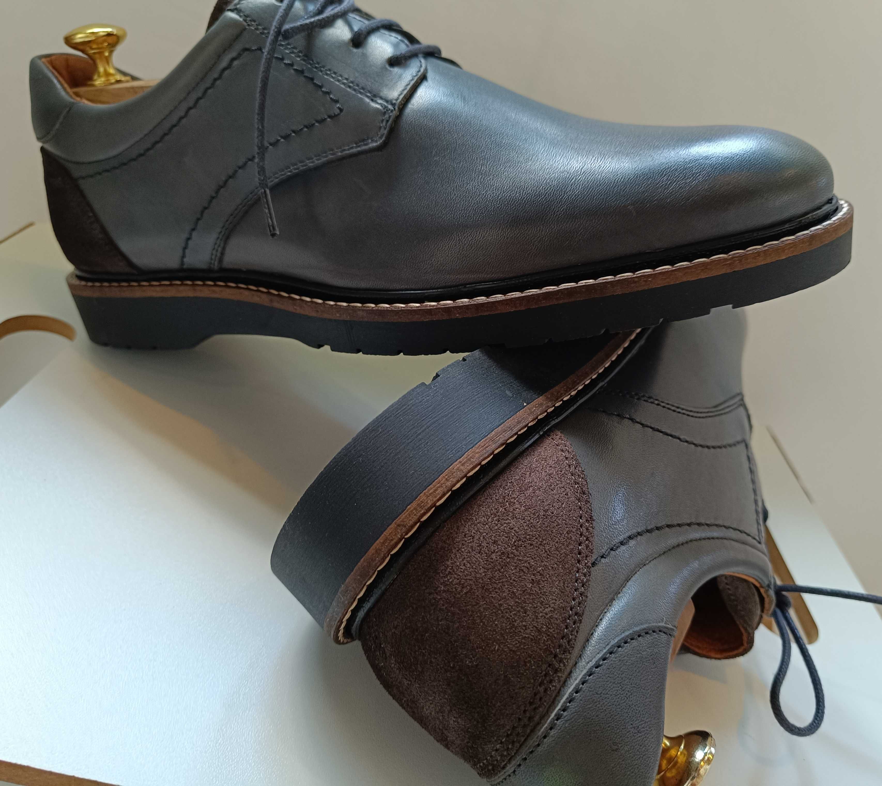 Pantofi derby 43 plain toe premium Oliver Jacob piele naturala