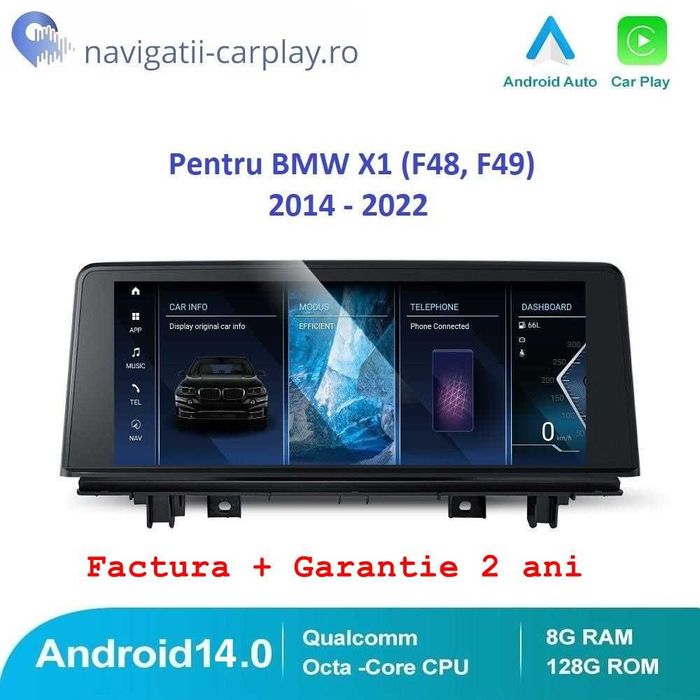 Navigatie Android BMW X1 (F48, F49) 2014 – 2022 cu unitate NBT/EVO