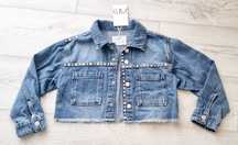 Ново детско кроп деним яке Zara, 8 г.