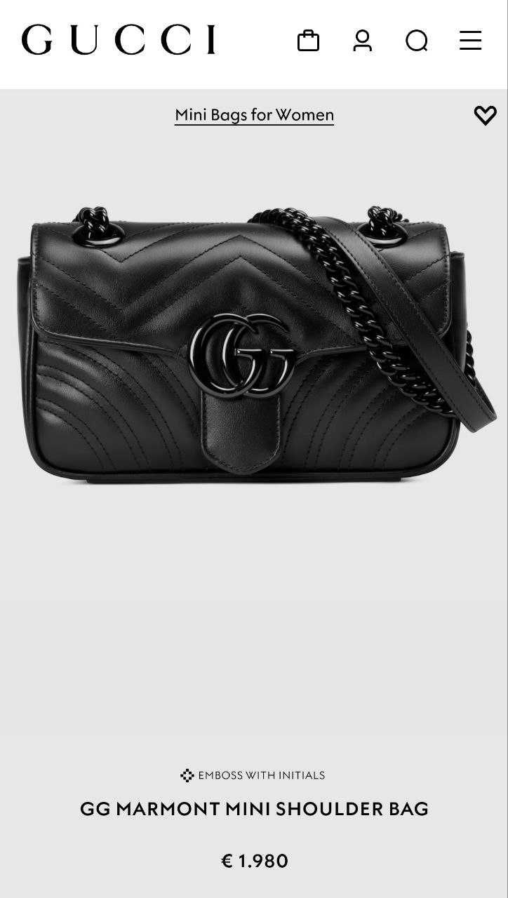 Дамска Чанта Gucci GG MARMONT Mini SHOULDER Bag 100% Leather