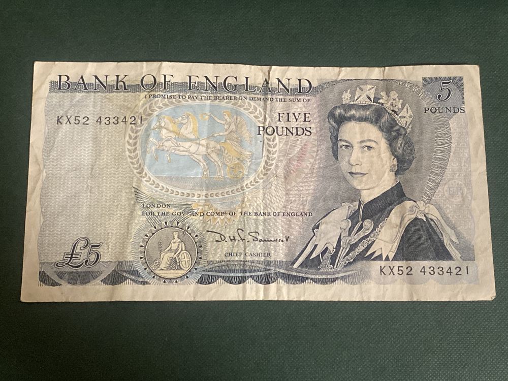 Great Britain Five Pounds UNC. DUKE OF WELLINGTON 1769 – 1852.