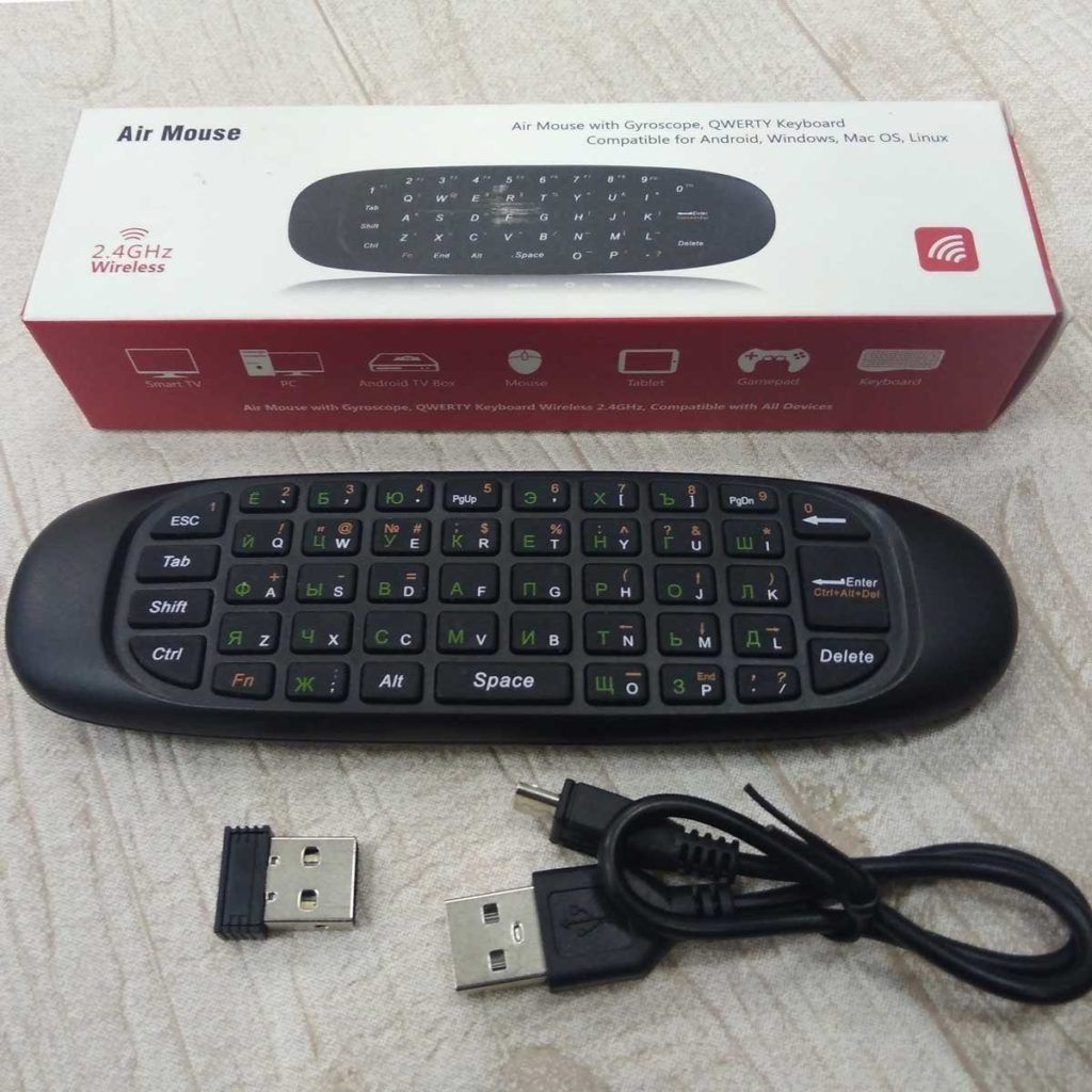 Аэромышь голосовой air mouse беспроводная клавиатура тв бокс tv box