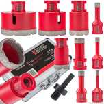 Set carote diamantate, 6-68 mm, HEX, M14, 9 piese, Red Technic