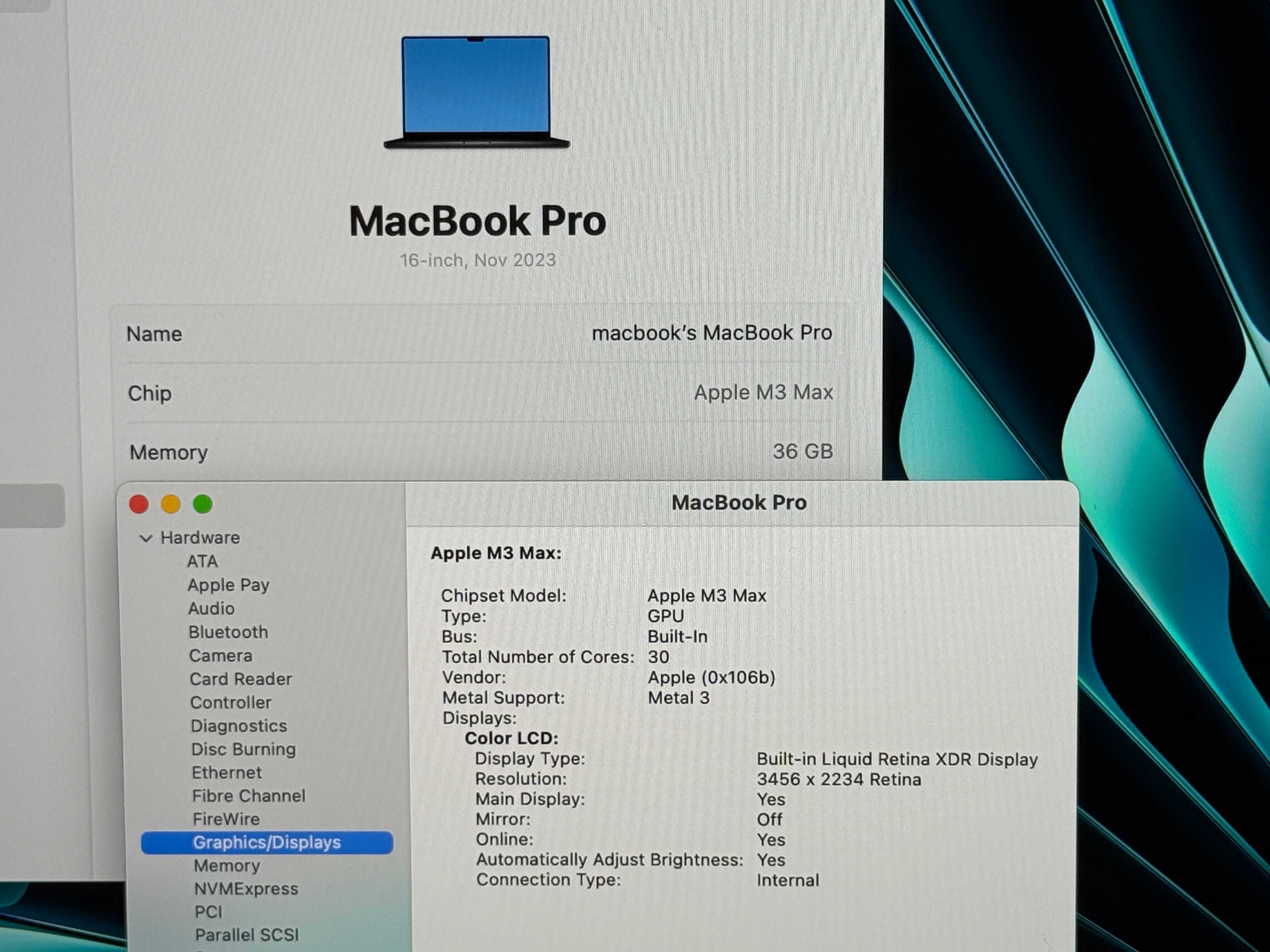 MacBook Pro 16 M3 MAX`14 CPU/30 GPU/36GB RAM/1TB SSD/24м Гар/Бат 99%