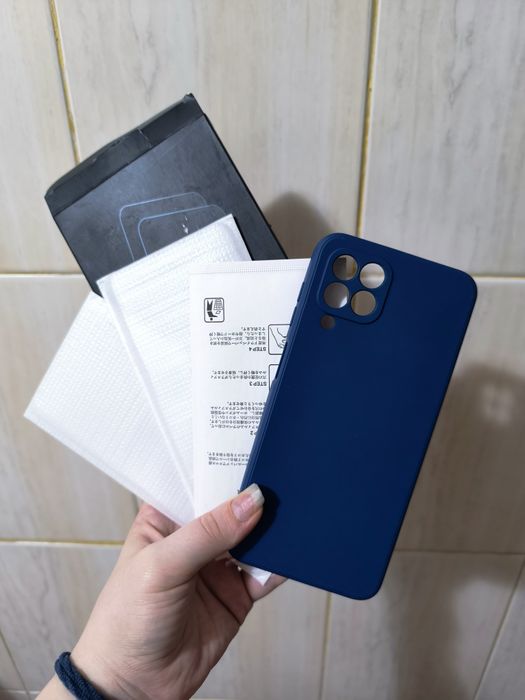 Galaxy A12 – husă silicon + 2 folii sticlă