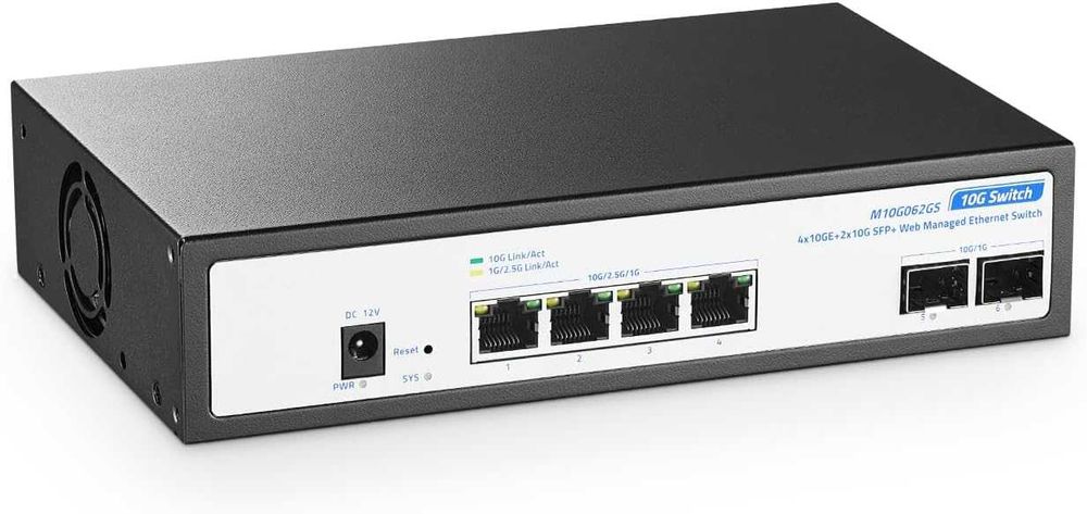 Switch ethernet gigabit gestionat 6 port 10Gbps,4x10G RJ-45,2x10G SFP+