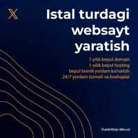 Istalgan turdagi websayt yaratish xizmati