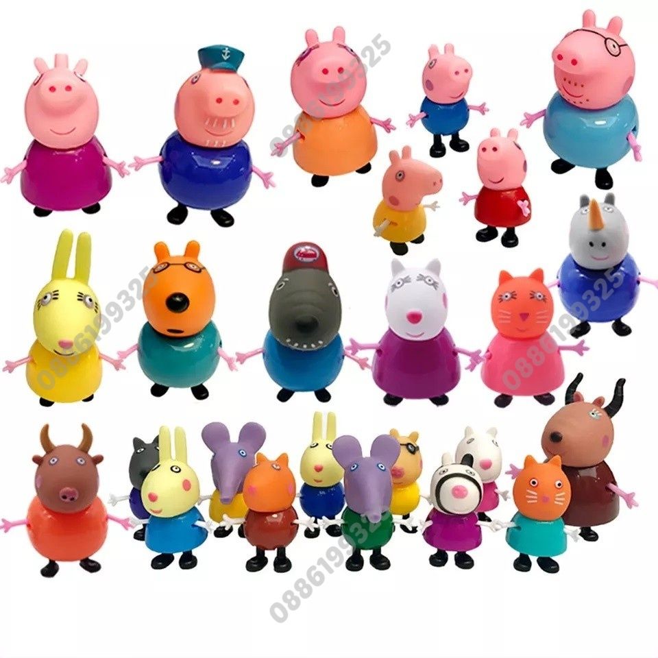 Голям комплект фигурки Пепа Пиг, Всички герои Peppa Pig фигурки