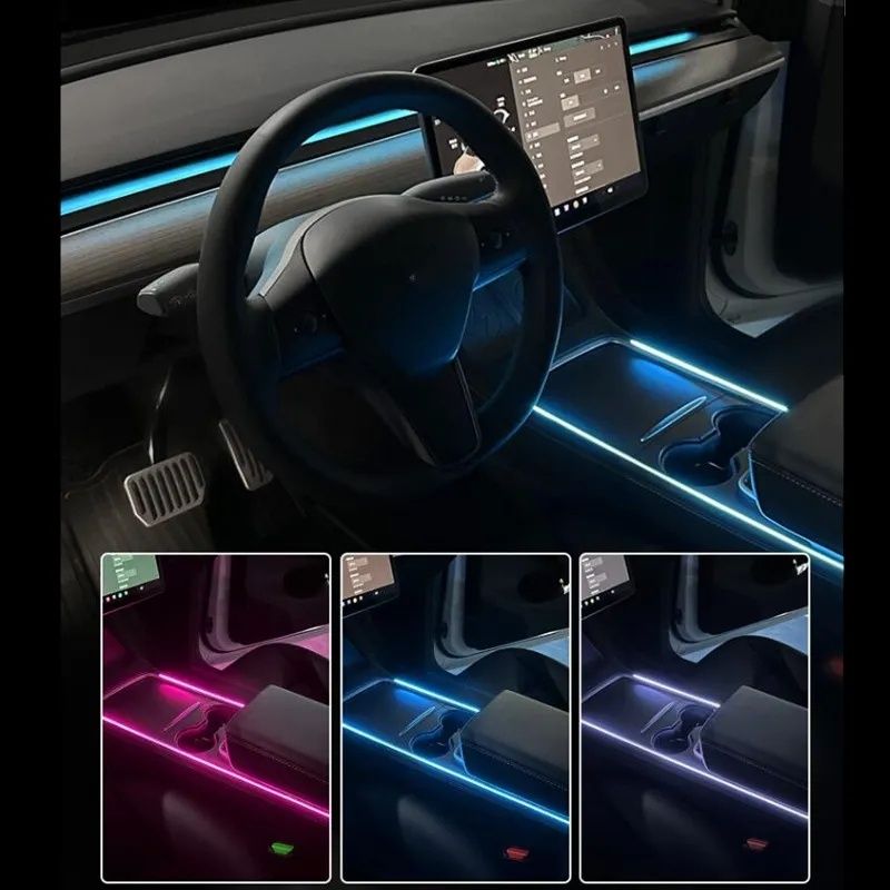 Kit Lumini Ambientale Interior Auto RGB 18in1 Acrylic control aplicati