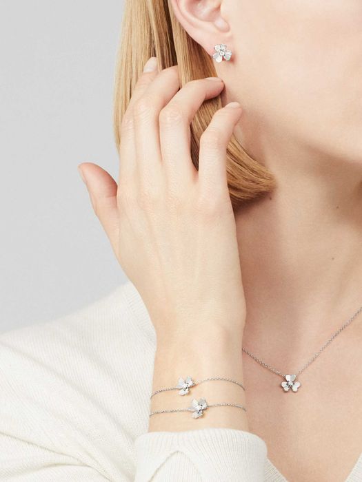 Van Cleef & Arpels VCA Mini Frivole Silver Clover Дамска Гривна