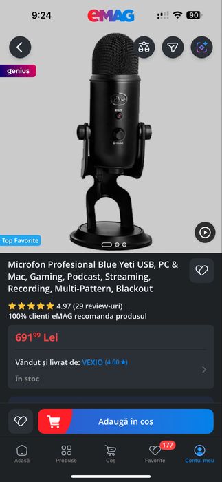 Microfon Profesional Blue Yeti USB