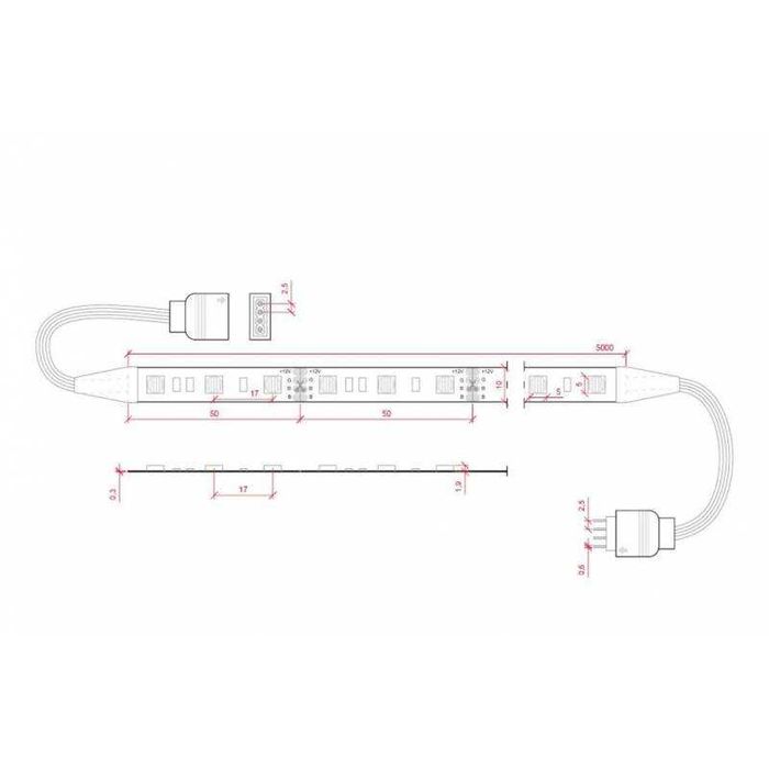 Vand Banda LED RGB SMD5050 X 300 5M 72W IP33 14.4 WM
