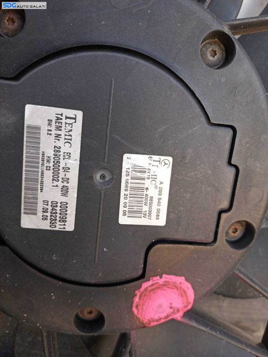 Ventilator Electroventilator Complet cu Releu Modul Mercedes Clasa C Class W203 Facelift 2.2 Diesel 2003 - 2006 Cod A2035400688 [X1145]