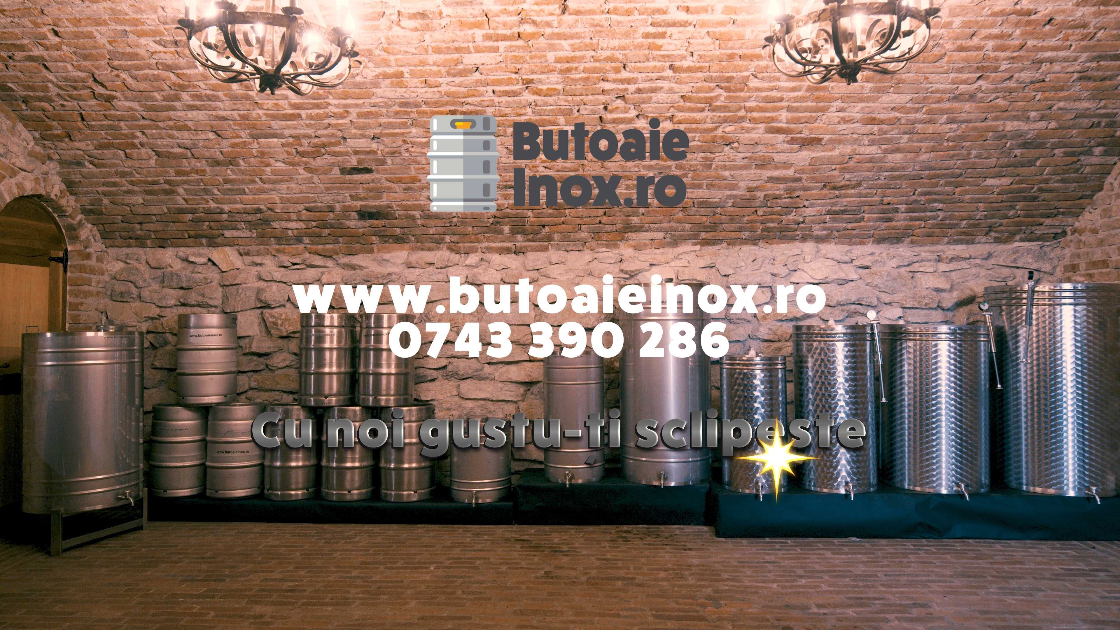 Butoi inox cu capac flotant si canea 350 litri