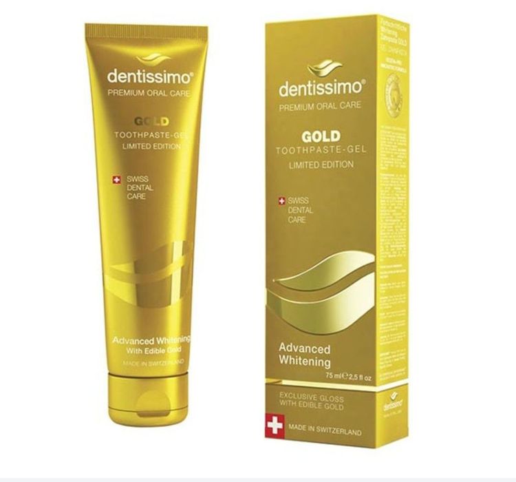 Pastă de dinți Dentissimo Premium Advanced Whitening Gold, Elveția