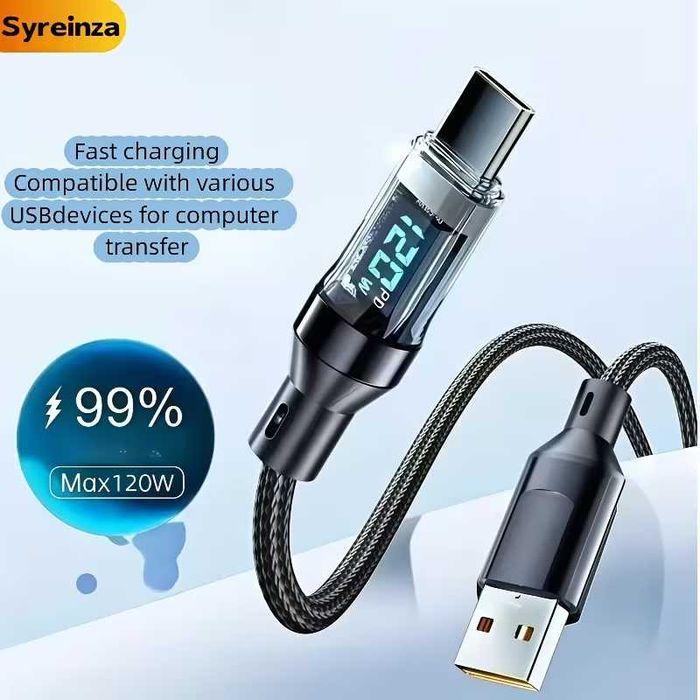 Кабел за бързо зареждане PD3.1 7A Cable USB-C 240/120W Type-C до USB-C